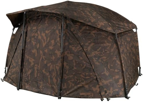 Fox Frontier Camo Zelt 250x185x130cm + Vapour Peak - Karpfenzelt zum Angeln, Angelzelt zum Karpfenangeln, Bivvy zum Nachtangeln