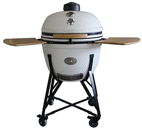 YNNI KAMADO TQ0C23RG Grand gril 58,4 cm Or rose avec friteuse pour barbecue, céramique, œuf, fumoir, TQ0C23RG