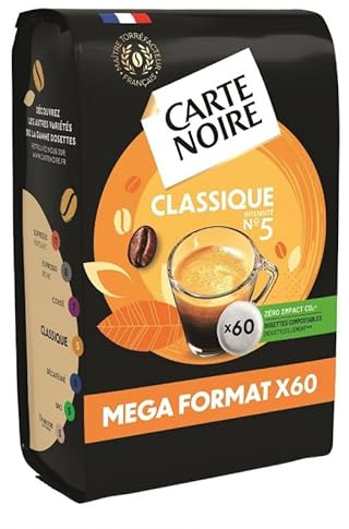 CARTE NOIRE - Café Dosettes Classique N°5 - 420g de pur plaisir caféiné - Compatibles avec les machines à dosettes - Laissez-vous séduire par l'arôme intense et la save - Lot De 3 - Vendu Par Lot