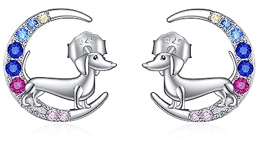 YFN Mädchen Ohrstecker Sterling Silber Pferd/Einhorn/Katze Mond Ohrringe Geschenke für Frauen Mädchen