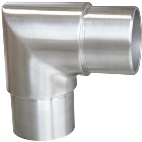 Steckfitting mit 90° Winkel, für Rohr Ø 33,7x2,0 Edelstahl V2A Rohrverbinder Verbinder für Rohre Geländerbau Geländer Treppen Balkongeländer Terrassengeländer Balkon Terrasse