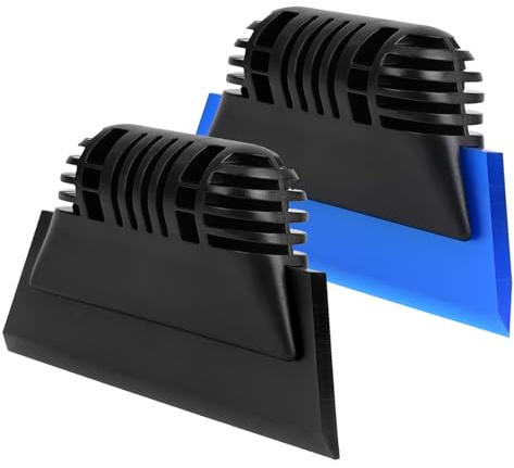 EHDIS Abzieher Auto, Weiches mit Silikonlippe, TPU Wasserabzieher für Dusche, Spiegel, Fenster und Auto, Fensterwischer, Car Wrapping, Window Tint Kit, Schwarz+Blau