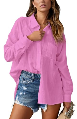 NONSAR Blusa elegante para mujer, cuello en V, camisa, blusa, manga larga, informal, informal, túnica, elegante, con bolsillo