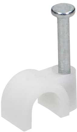 Miratic Fermacavi Muro Passacavi Muro Ferma Cavi Elettrici Rotondi Colore Bianco Set di 100 Pezzi per Cavi di Diverse Misure Ø: 4/6 / 7/8 / 10/12 mm (Ø 7 mm)