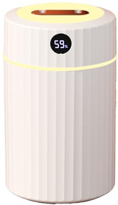 Top Fill Humidificador, Humidificador de Aire con 2 Modo de Niebla Ajustable, Humidificador PortáTil con 24 Horas, Luces LED, Control de Niebla, Luz de Noche para Auto Home, Blanco Sala de Estar