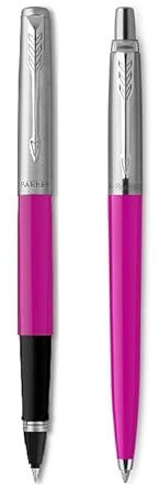 Parker Jotter Tintenroller und Kugelschreiber, magenta, Doppelpack, schwarze Tinte