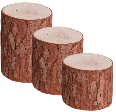 Ciieeo Eleganter Baumstumpf-holzstumpfständer 3er-Pack Für Dekorations-Foto-Requisiten Und Einzigartige Hochzeitskerzenhalter