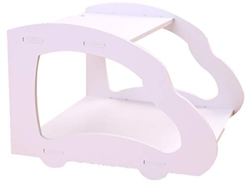DSeenLeap DVD-Präsentationsständer aus Holz und Kunststoff, wandmontiertes Set-Top-Box-Rack, Autodesign, bietet Platz für Router/Projektor/Festnetztelefon/Fernbedienung/Kabelbox (weiß)
