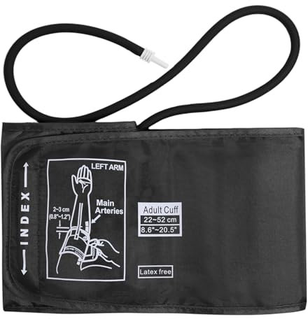 Manguito Tensiometro, Monitor De Presión Extra Grande 22-52cm, Monitor de Presión Arterial Manguito, Cómodo manguito de recambio extragrande, Compatible con la Mayoría de los Modelos, Gris oscuro