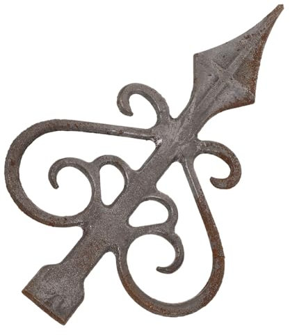WATIIFUFU Cast Iron Fence Topper Finials Outdoor Pointed Metal Fence Post Caps Yard Decoration Gate Finials with Welded Spikes