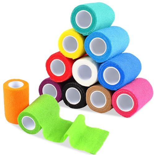 12 Rollen Selbstklebender Verband, 7.5cm*4.5m Selbsthaftende Bandage