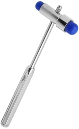 Martelletto Neurologico Blu in Lega di Zinco, Doppia Testa | T-shaped 3-in-1, con Ago e Pennello, per Esami Fisici e Saloni di Bellezza