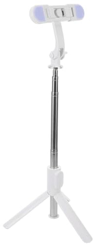 jojofuny Perche à Selfie Trépied de Voyage avec Télécommande sans Fil, Support Téléphone Extensible, Support Portable pour Enregistrement Vidéo, Diffusions, Blanc, 120 cm