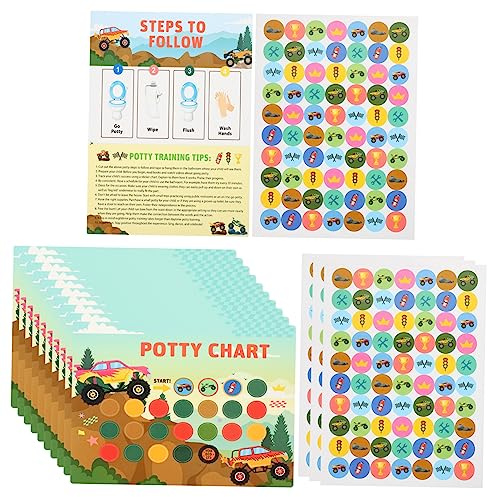 KONTONTY Potty Training Aufkleber für Kleinkinder Belohnungstafel mit Lustigen Stickern für Erfolgreiches Töpfchentraining Geeignet für Jungen und Mädchen Motivierend und Tragbar
