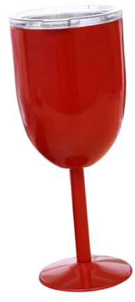 LIFKOME Bicchieri Da Vino in Acciaio Isolati Doppia Parete Bicchieri Da Vino Rosso e Bianco Riutilizzabili e Infrangibili Per Brindisi e Cocktail