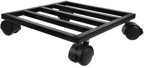 Base de Rouleau pour Plantes 25cm en Fer Noir avec Roues, Support Mobile | Chariot à Plantes avec Roulettes, Déplace-plantes à Roues, Porte Plante Exterieur