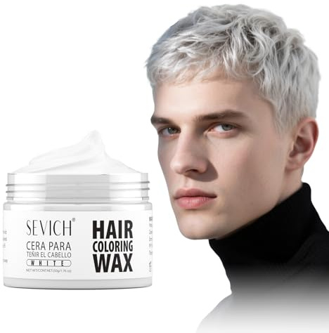 Sevich Weiß Temporäre Haarfarbe 50g - Abdecken Von Grauem Haar Mit Natürlicher Farbe, Temporäre Haarfärbecreme Styling Hair Mud Für Halloween，milde Und Nicht Reizende Inhaltsstoffe.