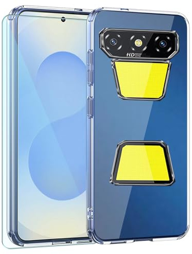 TIANDIMY Hülle + Displayschutzfolie für Oukitel G5,Weich Stoßfeste Handyhülle,Transparent Silikon Case,TPU Stoßfest Cover Schutzhülle,Bumper mit Verstärkten Ecken -M8