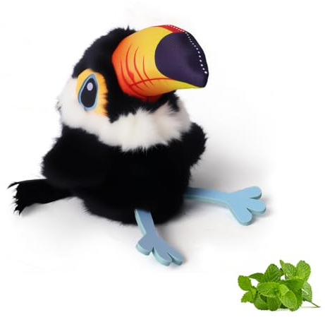 Iriisy Uccello Interattivo per Gatti Gioco per Gatto Giochi per Gatti Uccellino con Sensore di Movimento Resistente Ricaricabile USB-C, con Erba Gatta (Nero)