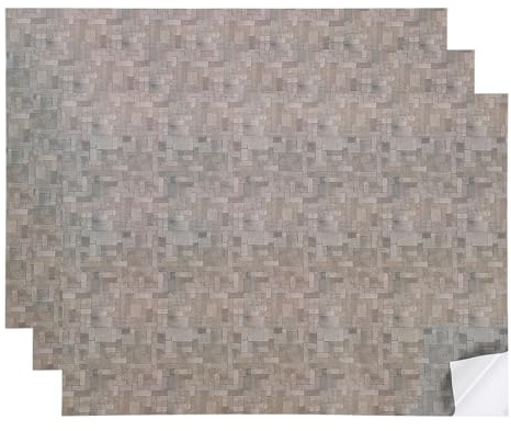 QUARKZMAN 3 Pcs Papel Tapiz para Casa De Muñecas 11.81 1:64 Tejas Autoadhesivas para Techo Papel Tapiz para Piso Y Pared Se Despega Y Se Pega (Gris Oscuro)