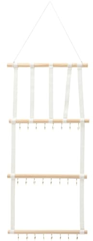 BESPORTBLE Organisateur Mural pour Pinces à Cheveux et Bandeaux en Bois et Polyester, avec Crochets, Rangement Stable pour Chambre de Fille