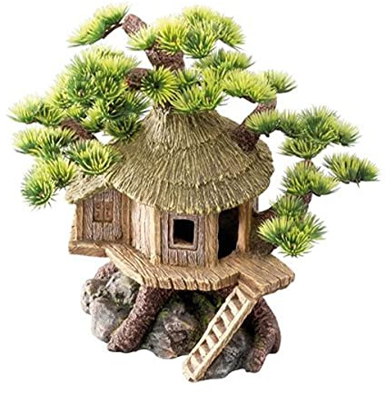 Europet Bernina Bonsai-Haus 20x15.5x20 cm, Aquarium-Dekoration, Polyresin, grün, braun, beige, oder grau