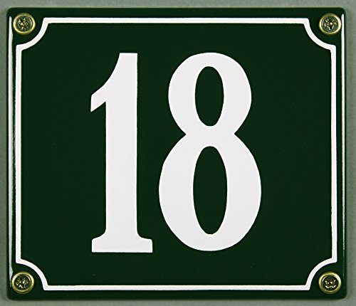 Buddel Bini Wetterfestes Emaille Hausnummernschild 18 12 x 14 cm, sofort lieferbar, grün