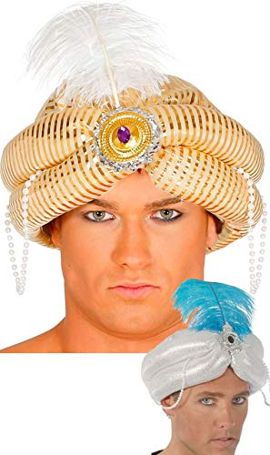 Guirca- Sombrero marajá, Color oro/plata, Talla única (13812.0)