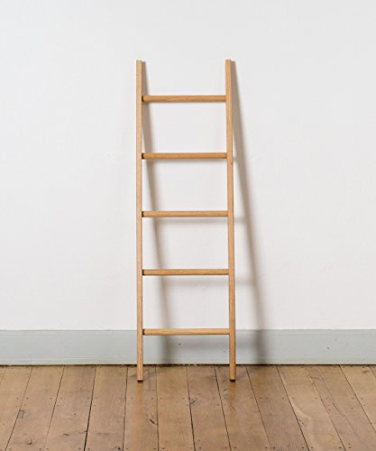 Kleiderleiter Handtuchleiter DINKY Eiche 122 cm, 5 Sprossen | Stabil verleimt & vollständig aufgebaut, für Bad und Schlafzimmer, Handarbeit aus Deutschland
