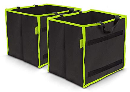 EKNA Kofferraumtasche 2er-Set schwarz - faltbar - 30 x 25 x 30 cm - Organizer Auto Kofferraum Faltbox