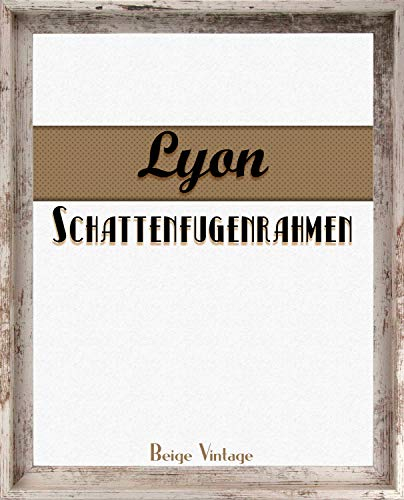Homedeco-24 Lyon Schattenfugenrahmen 50x70 cm in Beige Vintage ohne Verglasung ideal für Canvas Leinwand Bilder Farbwahl