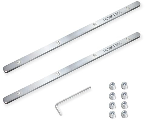 POWERTEC 71358 Track Saw Guide Rail Connector Set for Festool, Makita, DeWalt, and Triton | Pack of 2