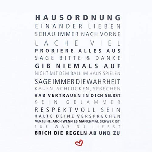 20 Servietten Hausordnung als Tischdeko mit Spruch 33x33cm