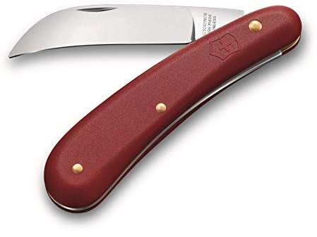 Victorinox, Coltello per potatura S, Professionale, per Vivai e Giardinieri, Svizzero, ABS/celidor, Rosso, Lama, ricurva
