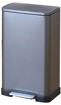 Pattumiera A pedale pattumiera con il coperchio delle famiglie in acciaio inox Pattumiera grande capacità Pedale Bidone della spazzatura-dolce e silenziosa Apri e Chiudi Cestino ( Size : 20L )