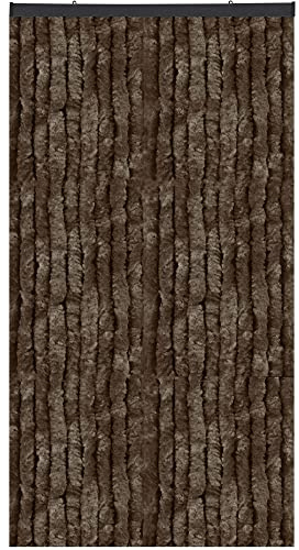 Bestlivings Flauschvorhang in Sondergröße - Türvorhang Breite: 120cm - Länge: 250cm, Braun