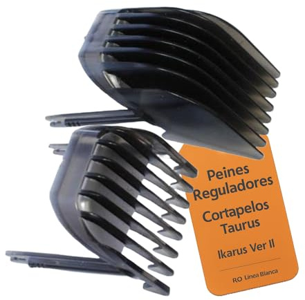 RO Linea Blanca ® Juego De Peines Reguladores 3-21 Mm Para Cortapelos Compatible Con Taurus Ikarus Ver II Ikarus Premium Ver II HC-0100 Ver III HC-0200 9GG Recambio Ajustable Montaje Facil Firme