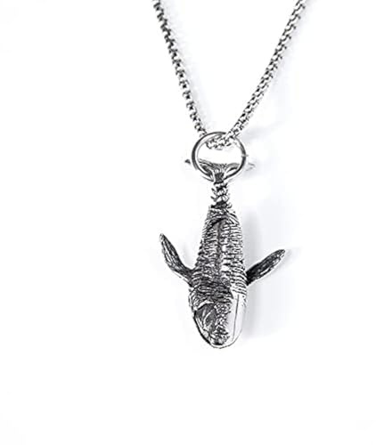 southbankstore Silber Edelstahl Wal Anhänger Herren Vintage Gothic Tier Schmuck, Zink