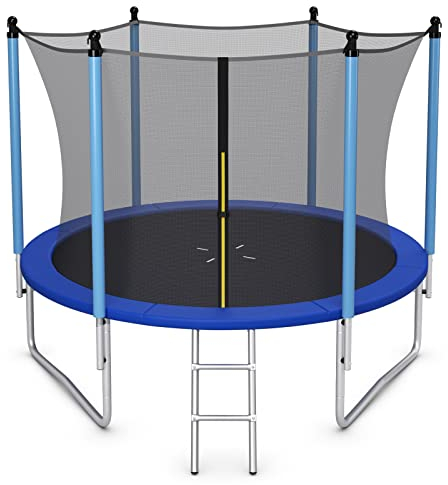 GOPLUS φ244 / 305/366 / 427 cm Trampolin für Kinder, Freizeit-Trampolin mit Sicherheitsnetz, GS Zertifiziert, Outdoor-/Hinterhof-Trampolin für Kinder und Erwachsene (φ305cm)