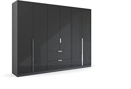 Rauch Möbel Quadra-Spin Glamour, Schrank, Hochglanz Effektgrau, Breite 271 cm