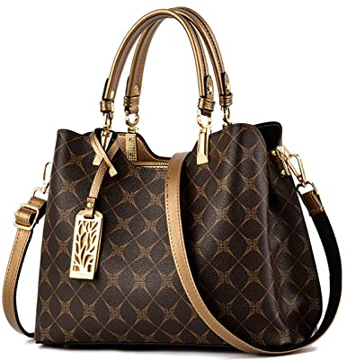 NICOLE & DORIS Sac a Main Femme Tendance Sac a Bandouliere Chic Sacs à Main Portés Épaule en PU Cuir Sac D'épaule Pochette Femme Multipoches Sac Sacoche Bronze