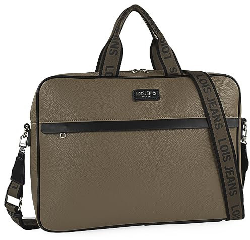 Lois - Bolso Ordenador Portatil Mujer Elegante Para Trabajo Diario Viajes Oficina Estilo Moderno Con Diseño Funcional. Bolso Para Portatil. Maletin Para Ordenador, Taupe