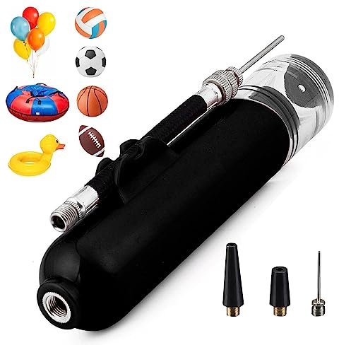 Piomoner Sportpumpe, tragbare Fußball-Luftpumpe, Ballpumpe für Sportbälle, Volleyball, Fußballzubehör, Ausrüstung, Aufblasgeräte und Zubehör für Fahrrad, Sport, Fußball
