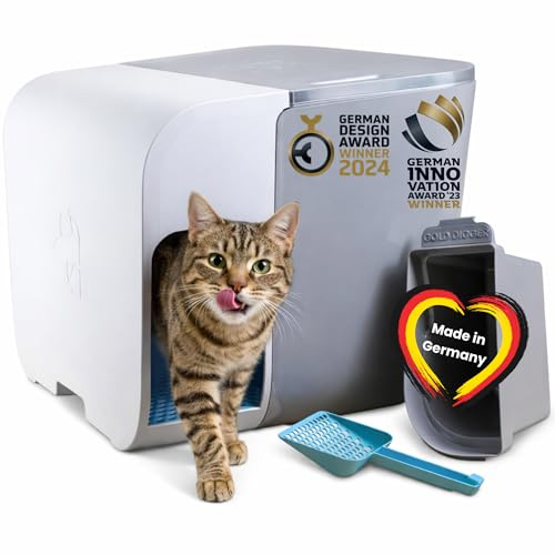 elly&bruce Katzentoilette Cloou® XL | Geschlossenes Katzenklo mit Deckel | Ideal für große Katzen & Stehpinkler | Keine Streu auf dem Boden | Weniger Geruch | Design & Qualität Made in Germany