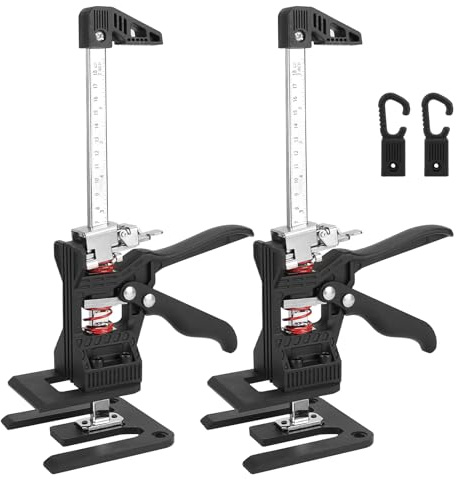 DBREAKS 2x Arbeitssparender Arm 29CM, Arm Handwerkzeug Heber Bis zu 260 kg | Möbelheber mit Skala(Vergrößerte Grundplatte), Keramikfliesen Höhenregler mit Langsam & Schnell Abstieg, Handhebewerkzeug