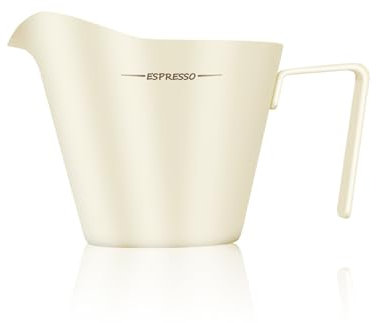 IKAPE Espresso Measuring Cup, 304 Anti-scald Stainless Steel Espresso Shot Cups with Handle, Coffee Pouring Cup for Barista Tool Accessories(White)