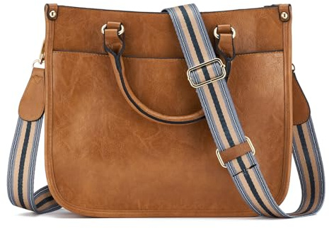ZOUIQSS Dame Crossbody Taschen Leder Umhängetasche Frauen Hobo Handtasche mit Reißverschluss Schultertasche mit verstellbarem Riemen(handhaben-Braun)