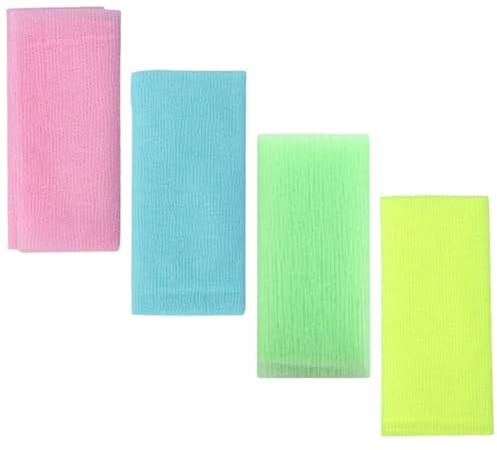 Housoutil Badepeeling-waschhandtuch 4er-pack Körperschrubber Aus Nylon Schnell Aufschäumend Leicht Zu Reinigen Hotel- Und Campingfreundlich