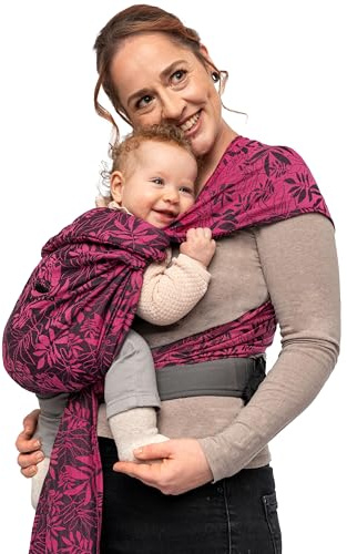manduca Twist Baby Sling – lätt och enkel bärsele med kängurupåse och mjuk magrem, babysele för nyfödda från födseln upp till 15 kg-botanisk rosa
