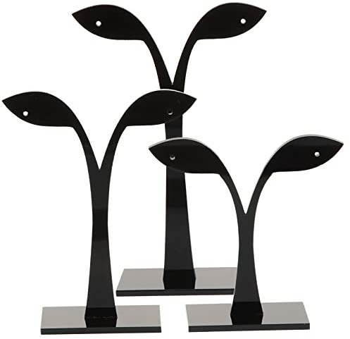 ABOOFAN Espositore per Resistente e Non Facile da Deformare a Forma di Foglia 6 Pezzi Acrilico Nero per Esposizione in Negozio e Casa